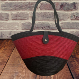 green glamour 's women jute & cotton totes in blk red