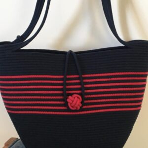 durable jute & cotton bags for outdoor adventures in red black