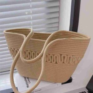 green glamour cotton & jute bags for women in beige