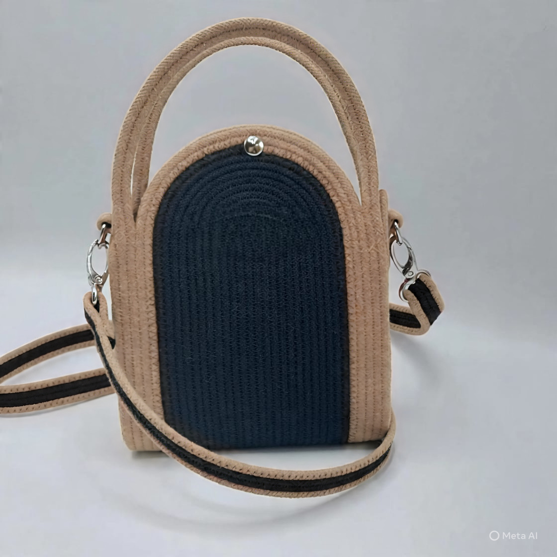 cotton rope hndbag bold handmade crossbody with magnetic snap vegan pures handmade cotton cored corssbody bag's