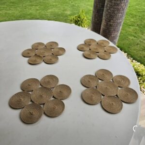 cotton rope/ jute /small dry grass/natural cane/chic dry grass bag/coasters natural water hyacinth place mats/placemats wicker farmhouse boho straw heat resistant outdoor placemats patio table mats.