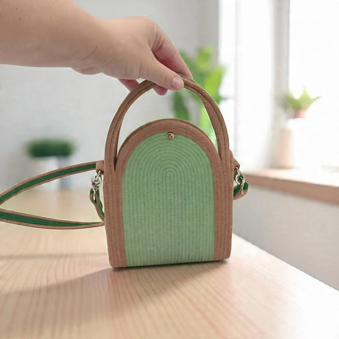 cotton rope hndbag bold handmade crossbody with magnetic snap vegan pures handmade cotton cored corssbody bag's