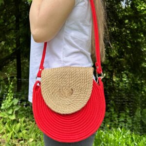 all the cultures fabricating india handmade small dry grass/natural cane/chic dry grass bag/handbag from manipur/carry tote bag sling bags ofwt red