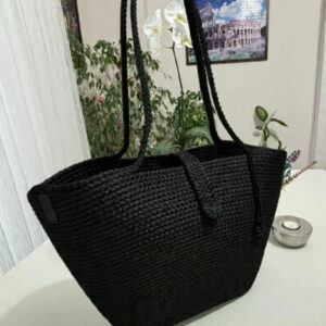 authentic tote bags woven beach handmade weaving shoulder bag cotton thread tote handmade woven crochet handbag casual grand beach basket travel straw trancado bag