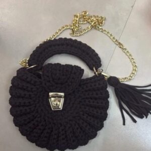 bantrick black conch crochet bag