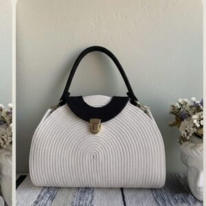 cotton rope boho fancy handbag stlish handmade .handmade cotton cored corssbody bags small purse with gold chain strap and strap and clasp, elegant shoulder bag,