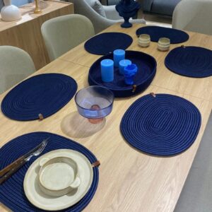 coastal blue dining table mats