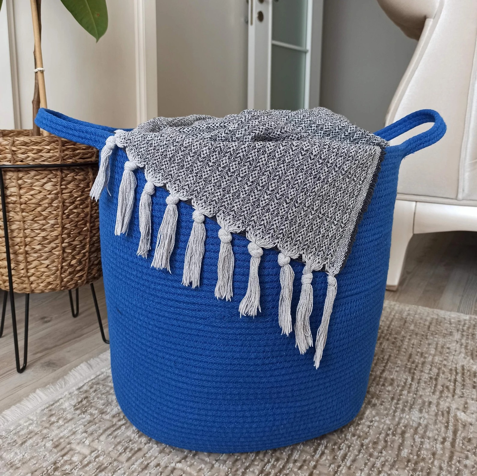 storage baskets, toy bin , for toy blankets, pillows storage in living room cute jute basket storage basket for bathroom living room & kitchen organiser box vanity box first aid box