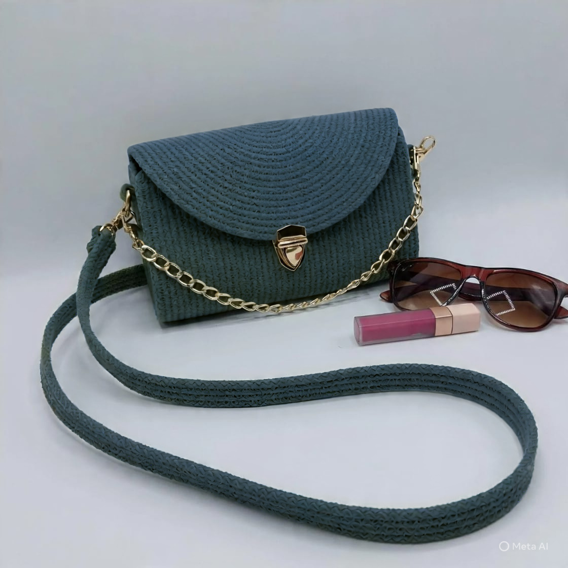 handmade cotton cored corssbody bags small purse with gold chain strap and strap and clasp, elegant shoulder bag,