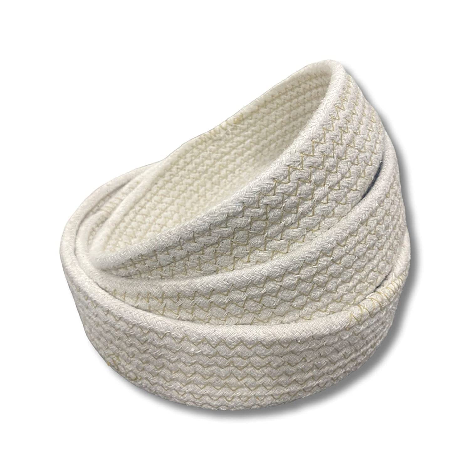 pack of 3 handcrafted woven storage jute cotton basket