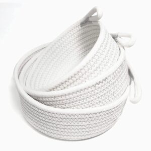 eco chic pack of 3 handcrafted woven storage jute cotton basket