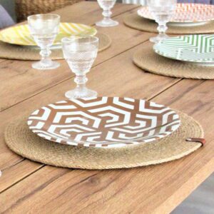 elevate your table with artisanal elegance in beige color