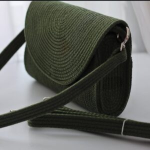olive luxe textured sling bag