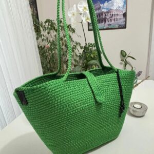 authentic tote bags woven beach handmade weaving shoulder bag cotton thread tote handmade woven crochet handbag casual grand beach basket travel straw trancado bag
