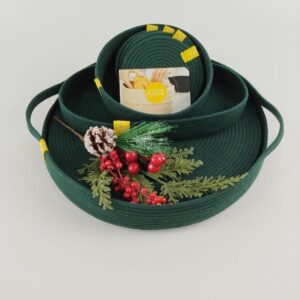 evergreen woven basket set