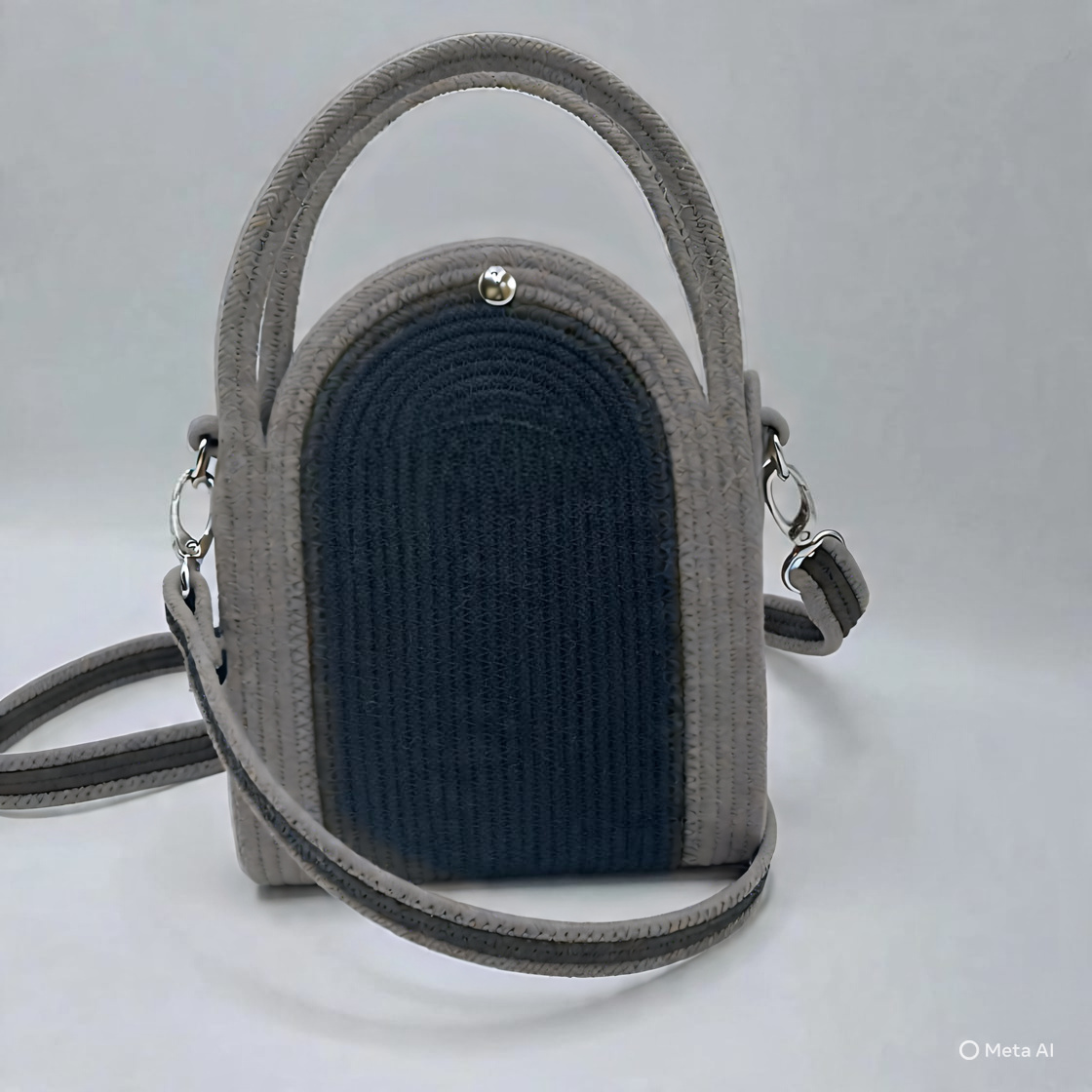 cotton rope hndbag bold handmade crossbody with magnetic snap vegan pures handmade cotton cored corssbody bag's