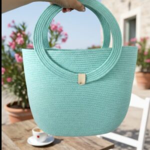 cotton rope boho fancy handbag stlish handmade .handmade cotton cored corssbody bags small purse with gold chain strap and strap and clasp, elegant shoulder bag,