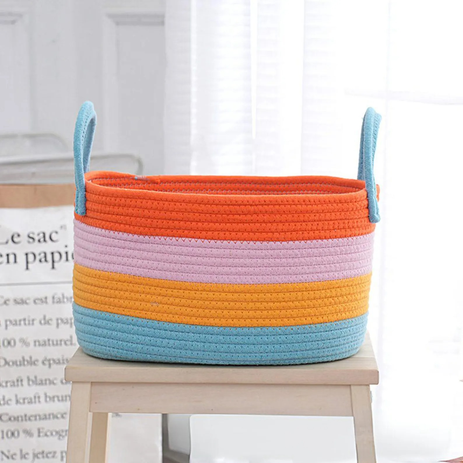 storage baskets, toy bin , for toy blankets, pillows storage in living room cute jute basket storage basket for bathroom living room & kitchen organiser box vanity box first aid box