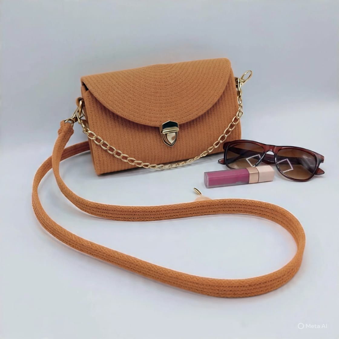 handmade cotton cored corssbody bags small purse with gold chain strap and strap and clasp, elegant shoulder bag,