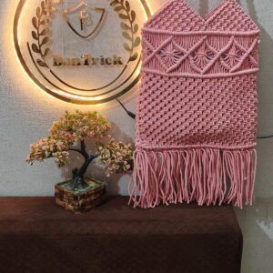 the macrame bag market/handcrafted haven/artisan accessories/pink trendy clutch/fashion forward/luxury handheld/dazzle bags/ harmonyhaven macrame bag/elegant tote/glamour bag/casting knots/cotton rope/ jute /small dry grass/natural cane/chic dry grass bag/farmhouse coasters for drinks/absorbent coasterfor fabletop protection/women coaster,rustic coaster,rope drink coaster full red.