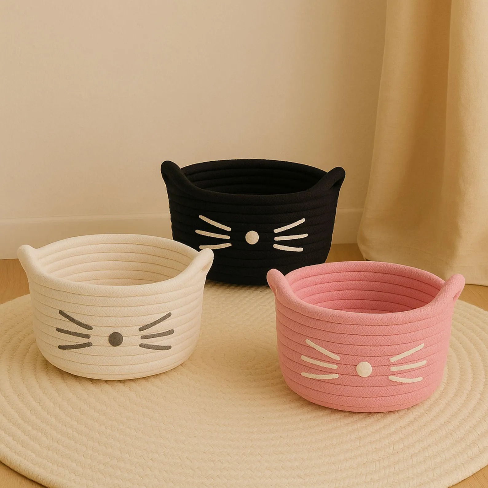 storage baskets, toy bin , for toy blankets, pillows storage in living room cute jute basket storage basket for bathroom living room & kitchen organiser box vanity box first aid box