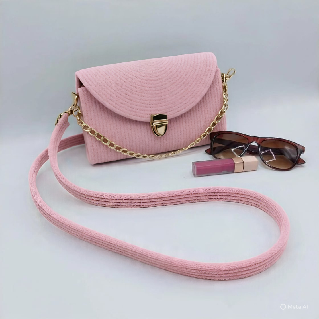 handmade cotton cored corssbody bags small purse with gold chain strap and strap and clasp, elegant shoulder bag,