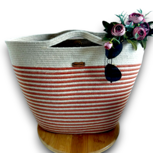 ecoglam 's cotton & jute bags collection for women in red off white