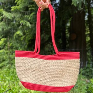all the cultures fabricating india handmade small dry grass/natural cane/chic dry grass bag/handbag from manipur/carry tote bag sling bags ofwt red