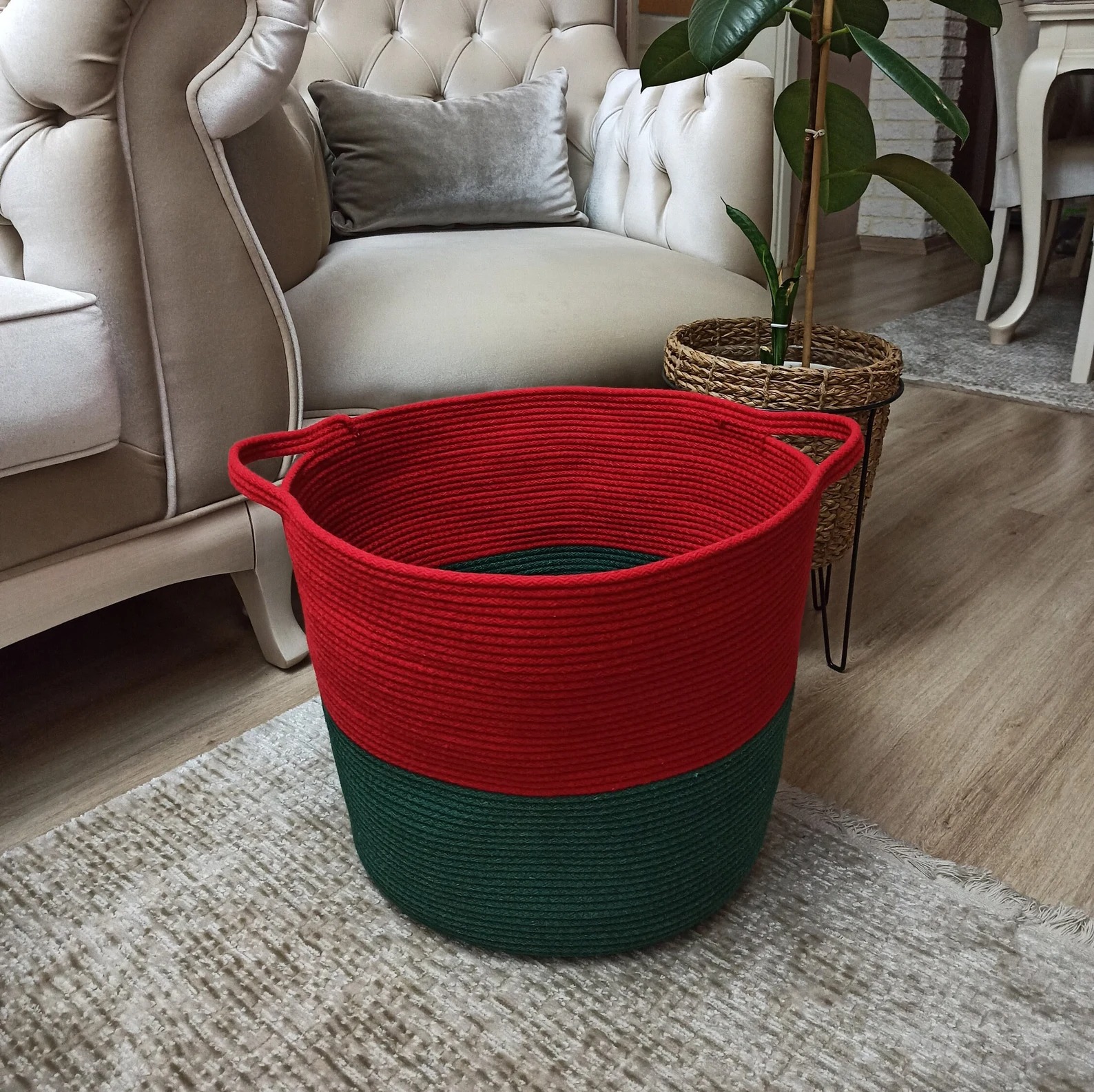 storage baskets, toy bin , for toy blankets, pillows storage in living room cute jute basket storage basket for bathroom living room & kitchen organiser box vanity box first aid box