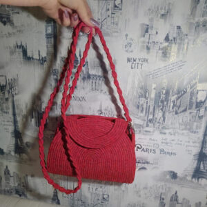 cotton rope handmade rope crossbody bho summer pures handmade claret woven straw bag: boho wooden handle pures