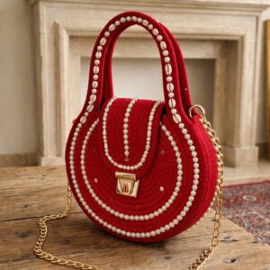 cotton rope fancy stone work desigen handind organiser pure cotton boho fancy handbag stylish handmade bag shoulder pures for ladies girls college office shopping travel marriage party 1pce