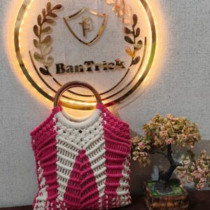 the macrame bag market/handcrafted haven/artisan accessories/white pink trendy clutch/fashion forward/luxury handheld/dazzle bags/ harmonyhaven macrame bag/elegant tote/glamour bag/casting knots/cotton rope/ jute /small dry grass/natural cane/chic dry grass bag/farmhouse coasters for drinks/absorbent coasterfor fabletop protection/women coaster,rustic coaster,rope drink coaster full red.