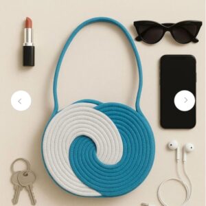 cotton rope handmade rope crossbody bho summer pures handmade claret woven straw bag: boho wooden handle pures