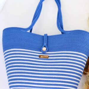 eco friendly handmade jute women's tote shoulder bag with rope handles