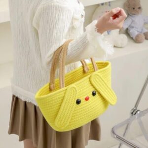 urban naturalist 's jute & cotton bag assortment carry tote bag sling bags yellow cartoon