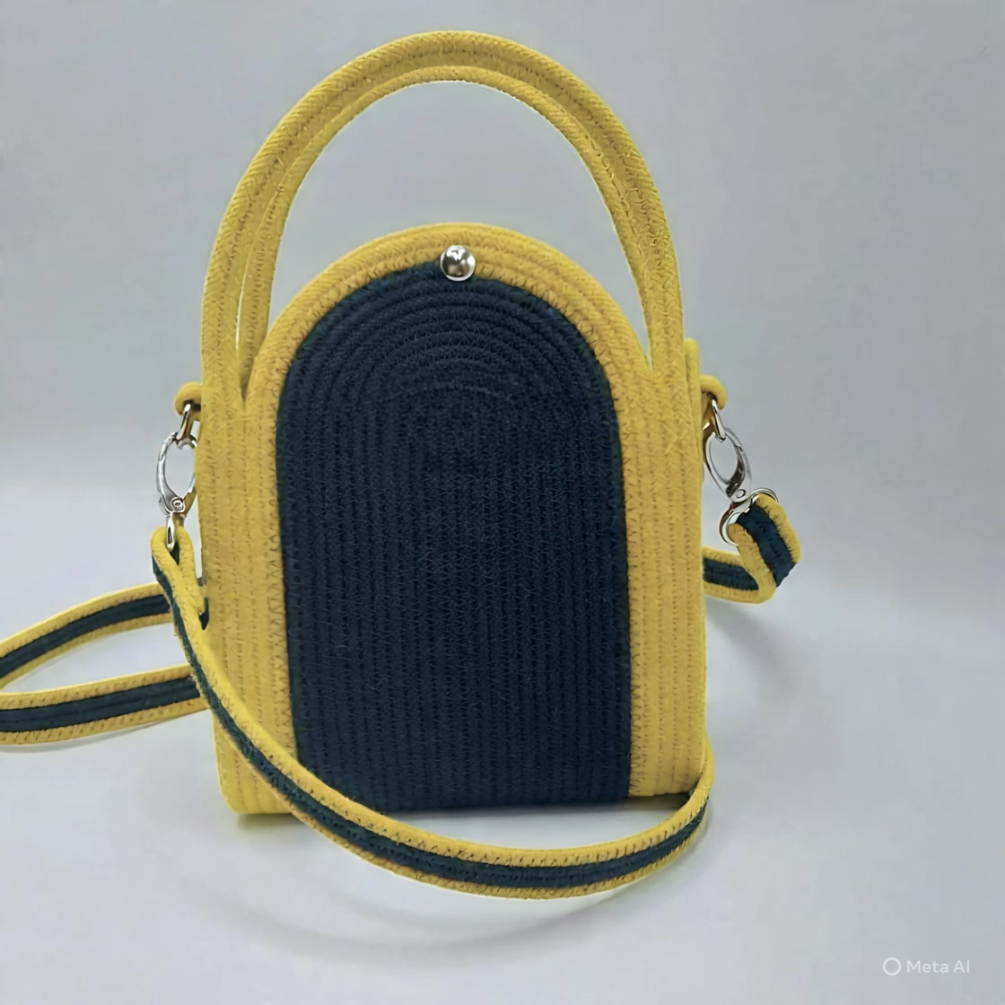 cotton rope hndbag bold handmade crossbody with magnetic snap vegan pures handmade cotton cored corssbody bag's