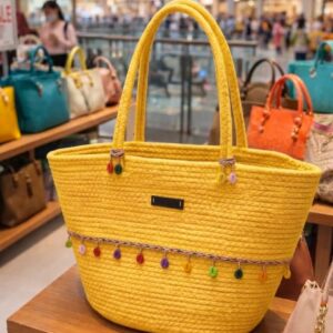 cotton rope handmade cotton rope bag rope crossbody bho summer pures handmade claret woven straw bag: boho wooden handle pures coler yellow