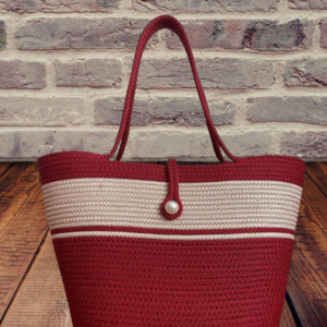 enviro totes by fashionable jute & cotton bags in red white