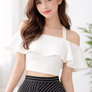 women mustard yellow solid crop top (copy)