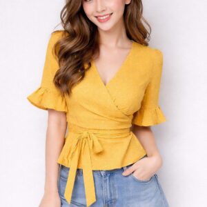 women maroon printed top with smoked details (copy)