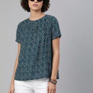 women green printed a line dress (copy)