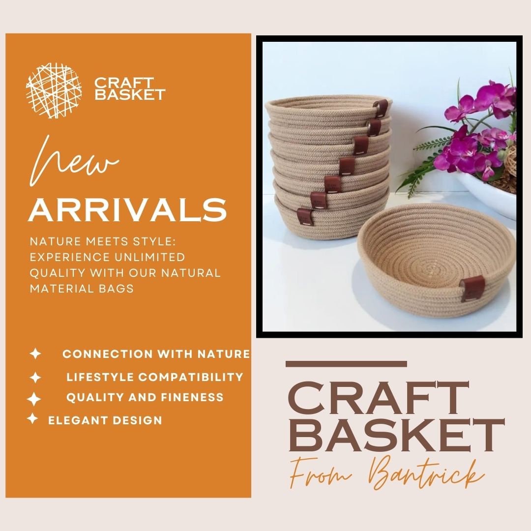 the feminine flourish basket handcrafted cotton & jute blend for natural elegance